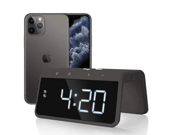Picture of Alarm Clock with Wireless Charger - Caliber HCG019QI/SG